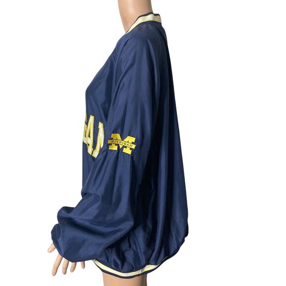 Vintage Michigan State Pullover Windbreaker Mens XL Spell Out Blue Yellow NCAA - Picture 6 of 10